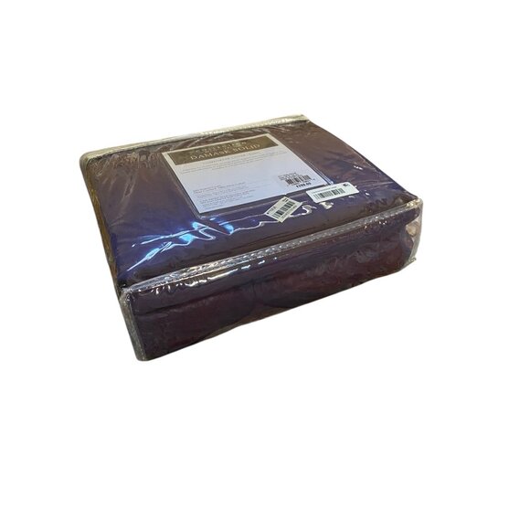 BRAND NEW Charter Club Purple Damask Solid King Comforter Duvet Cover 500 Thread - Picture 5 of 8